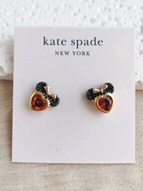 ✨Kate Spade✨ Disney Minnie Mouse Gold Earrings Red